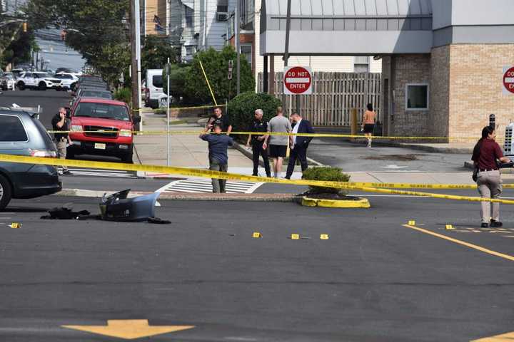 The scene of an officer involved shooting in Bayonne