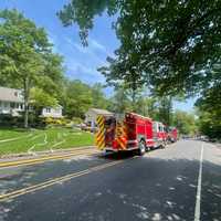 <p>A brush fire in Mountainside.</p>