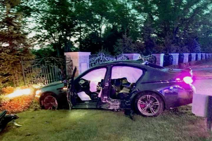 Bergen Quartet OK After Sedan Crashes In Front Of Multi-Million-Dollar Home