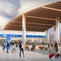 <p>An artist rendering of the future interior at Albany International Airport.</p>