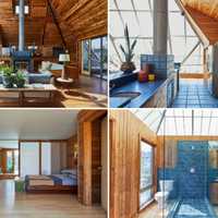 <p>The interior of the famed "Pyramid House" of Fire Island Pines, at 443 Sail Walk.</p>