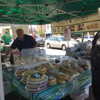 <p>Mauro Gagliardi of Rutherford shops on the first day of the Rutherford Farmers&#x27; Market Wednesday. One of his favorite stops is Sarra&#x27;s Italian Imports of Rutherford. Sarra&#x27;s sells a variety of Olive oil from Genoa, as well as other Italian foods.</p>