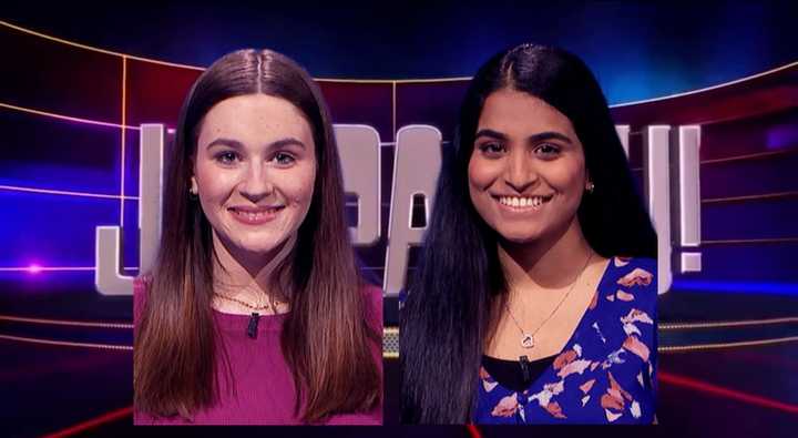 (left) Teagan O&#x27;Sullivan, from Watertown, and Shriya Yarlagadda, a sophomore at Harvard University, will face off Jeopardy! Thursday, Feb. 23. The two previously appeared on the popular quiz show&#x27;s Teen Tournament in 2019.