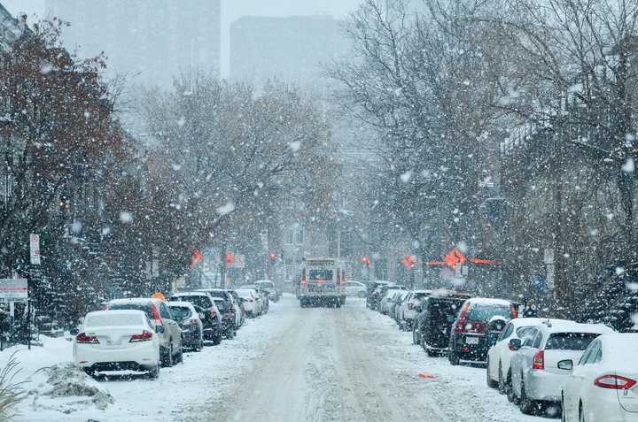 A snowy street