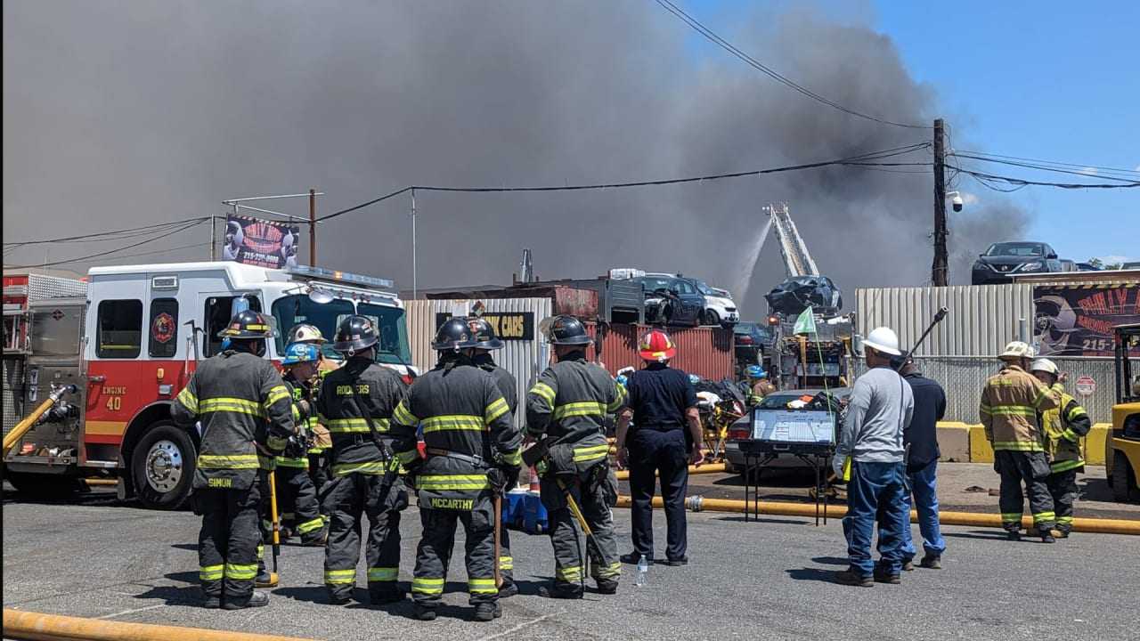 Crews Battle Massive Junkyard Fire In Southwest Philadelphia | Bucks ...