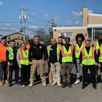 <p>Elmwood Park Police Chief/Borough Administrator Michael Foligno (fifth from right) brought in the right reinforcements.</p>