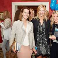 <p>Courtney Evans, Elizabeth Lake (Greenwich), Lindsay Barth visit the luncheon.</p>