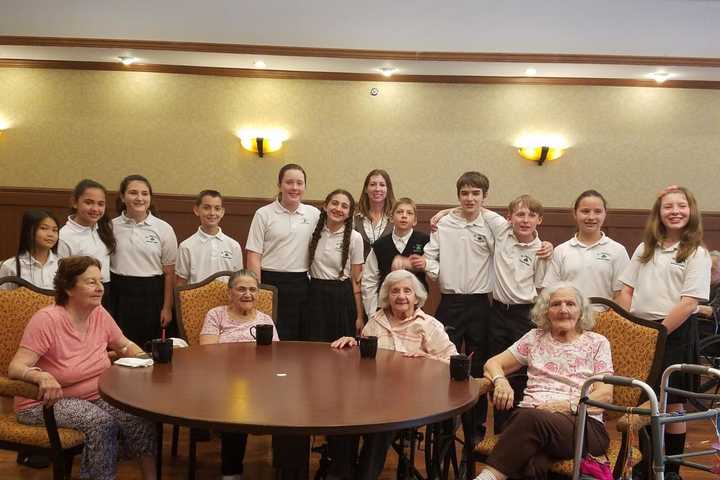 St. Patrick's School Kids Perform At Northern Westchester Facility