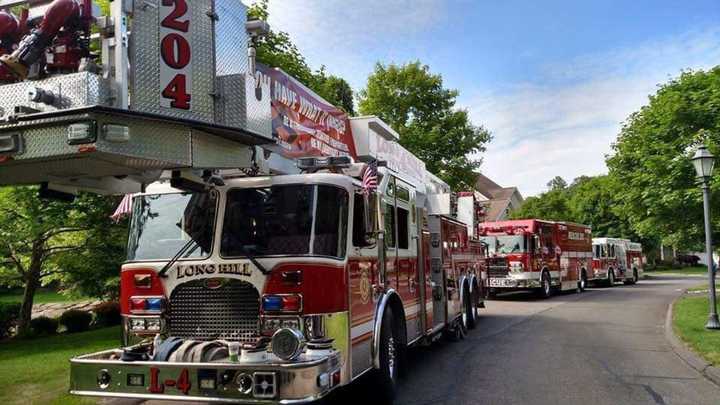 Members of the Long Hill Fire Department, along with other departments fought an OLM fire March 15.