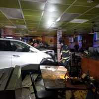 <p>A car slammed into the front of Latin American Restaurant in Boonton on Friday, according to a Facebook post from the eatery.</p>