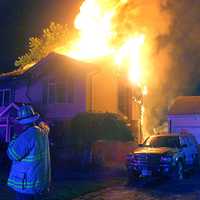 <p>No injuries were reported in the blaze, which apparently was ignited outside the rear of the 2½-story home on Blueridge Road shortly after 4 a.m. Saturday, Aug. 27.</p>