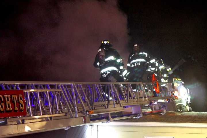 Firefighters at work at Garibaldi Avenue fire in Lodi on Wednesday, Feb. 8.