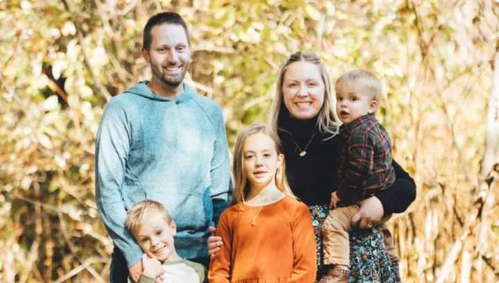 Lindsey Dutelle with her husband Jay and their three children.