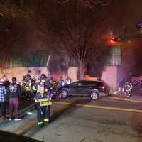 <p>At the scene of the Lodi fire Thursday night.</p>