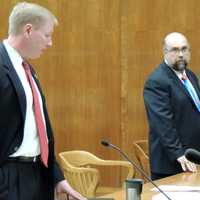 <p>Assistant Bergen County Prosecutor Brian Lynch, defense attorney Salvatore Bellomo, Alan “Dr. Al” Lupinacci</p>