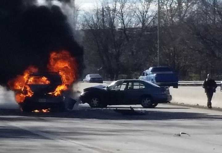 Two vehicles were torched.