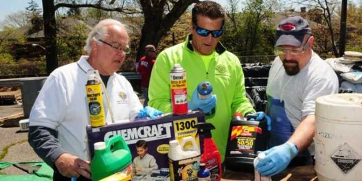 Essex County Executive Joseph DiVincenzo (center) at a recent hazardous waste collection day. The county is sponsoring another one next month.