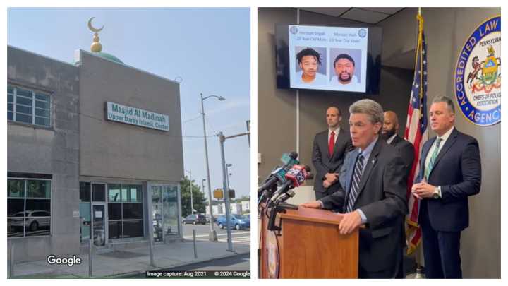 Masjid Al-Madinah, 201 S 69th St., Upper Darby; Delaware County District Attorney Jack Stollsteimer.&nbsp;