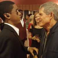 <p>Matthew and jazz legend David Sanborn.</p>