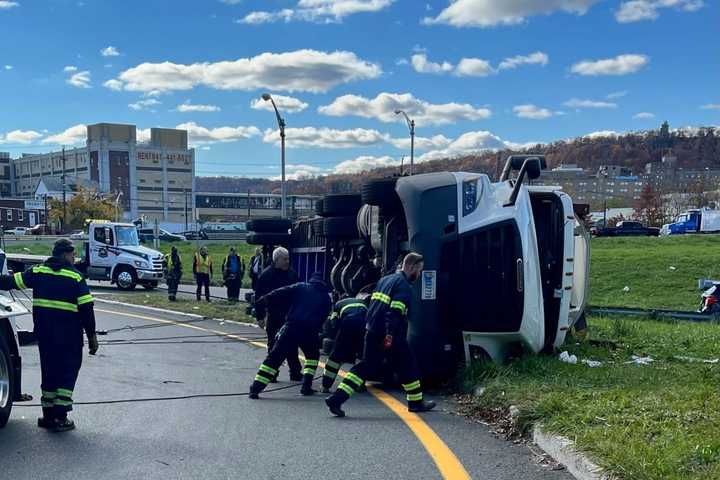 All That Was Missing Was RC Cola: Tractor Trailer Hauling Moon Pies Rolls Off Route 80