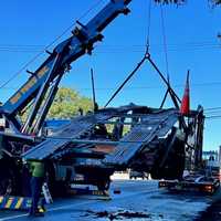 <p>&quot;Rush-hour traffic was terrible,&quot; Saddle River Police Chief Jason Cosgriff said. &quot;The trailer had to be unloaded of all vehicles before they could all be towed.&quot;</p>