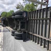 <p>Area traffic was jammed at &quot;tanker turn&quot; where Route 95 feeds onto westbound Route 80 in Teaneck.</p>