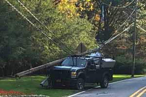 Roadway Closed When Contractor's Truck Snaps Utility Pole In Saddle River