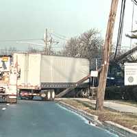 Tractor-Trailer Topples Two Poles On Route 46, KOs Power To Teterboro Muni Building