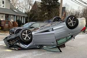 Sedan Overturns Outside Haworth School