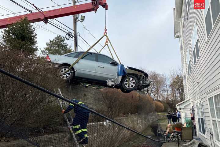 Driver OK After Sedan Careens Off Garden State Parkway Into Townhouse