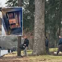 <p>Bergen County Bomb Squad and local police remove artillery shells from Wyckoff home on Thursday, Jan. 12.</p>