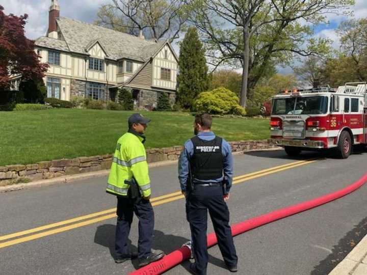 The fire broke out in the utility room of the $3.6 million home at 224 Crest Road in Ridgewood shortly before 10:30 a.m. Tuesday, April 25.