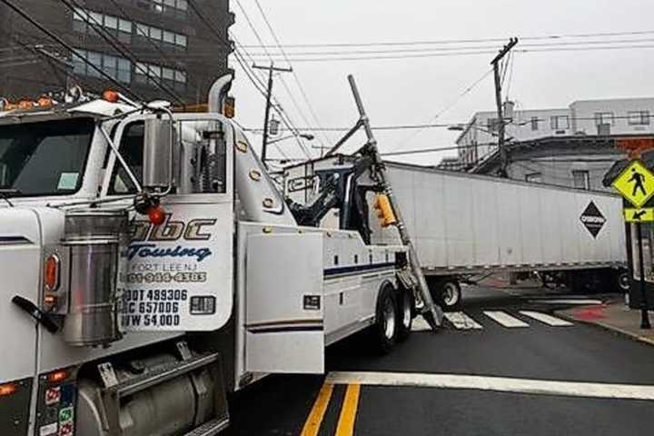 Tractor-Trailer Topples Street Light At Busy Fort Lee Intersection