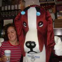 <p>Hanging out at Moon Doggie Coffee Roasters in Maywood with the shop&#x27;s eponymous mascot.</p>