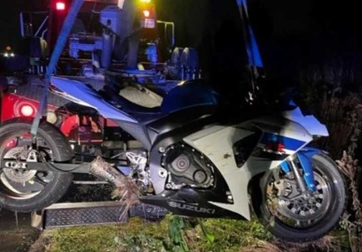 Police in Warrington are searching for the owner of an abandoned motorcycle found crashed in a Bucks County ditch on Friday.