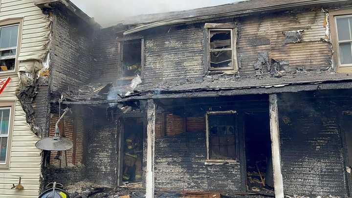 House fire in the 200 block of State Street in East Petersburg, Lancaster County, Pennsylvania.