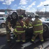 Driver Freed After Car Rolls Over Near Big Y In Bethel