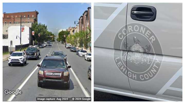 The 100 block of North 7th Street in Allentown; the Lehigh County Coroner's Office.&nbsp;