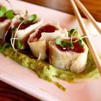 <p>Phyllo dough makes a unique wrapper for a tuna roll at Craft 14 Kitchen+Bar in Wilton Center.</p>