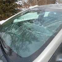 Newtown Police: Smashed Windshield Shows Dangers Of Snow-Covered Cars