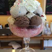 <p>An ice cream sundae is shown at Helado Gelato in Brewster.</p>