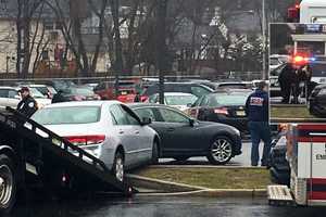 Elderly Driver Strands Car On Median At Bergenfield Shopping Center