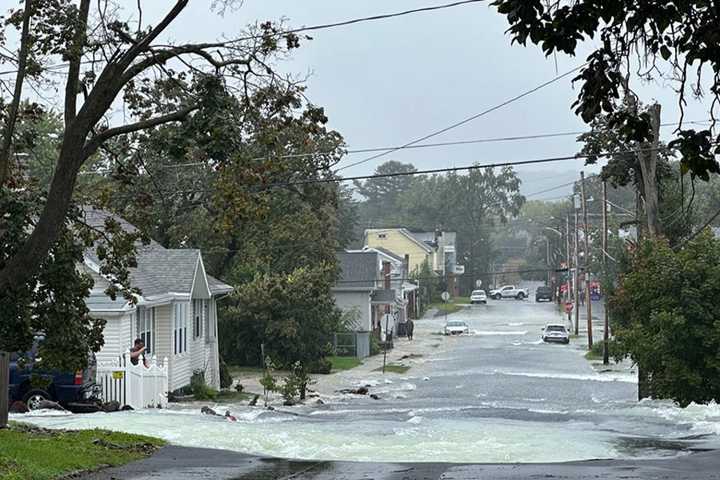 Street Turns To River After 107-Year-Old Water Main Ruptures In Troy (Developing)