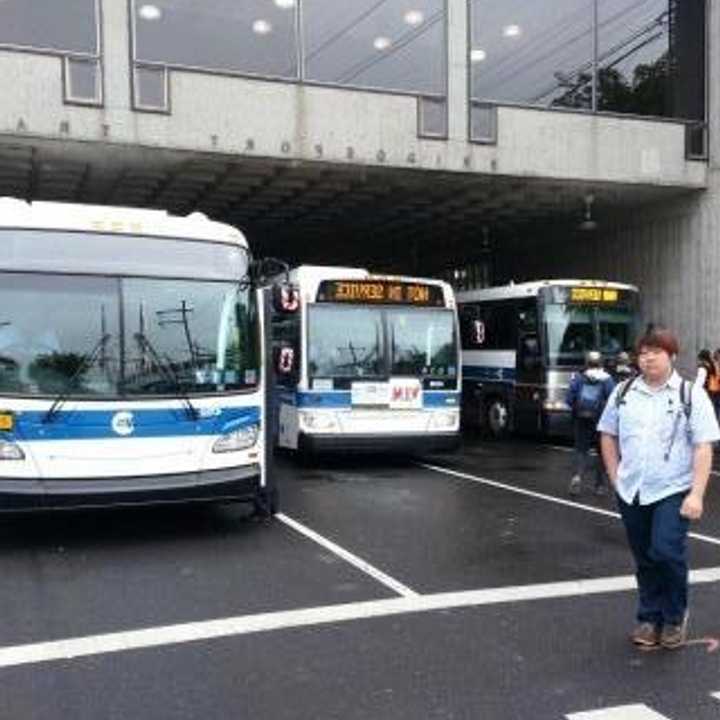 Buses took the place of trains in Bridgeport and Fairfield Monday as rail lines remain out of service. 