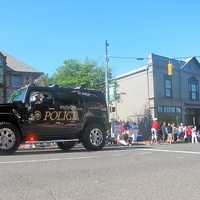 <p>The Westport police make a statement with their vehicle. </p>