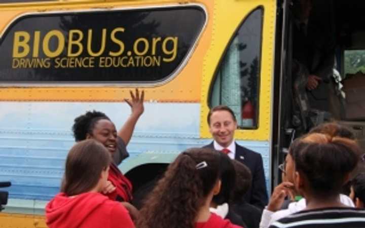 The BioBus - a high-tech laboratory on wheels -visited Yonkers last week.