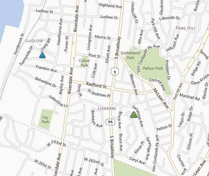 A Con Ed map shows outages in Yonkers.