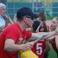 <p>Fairfield players and fans celebrating after the win over Seymour.</p>