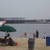 <p>People soak up the last day of summer at Playland Beach.</p>