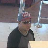 <p>This is a surveillance camera photo of the suspect in the bank robbery in Linden, N.J. </p>